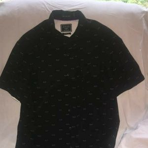 short sleeve button up with littles sunglasses